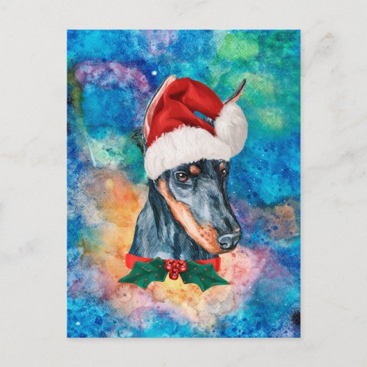 Doberman Breed Dog Kerstmis Feestdagenkaart (Voorkant)