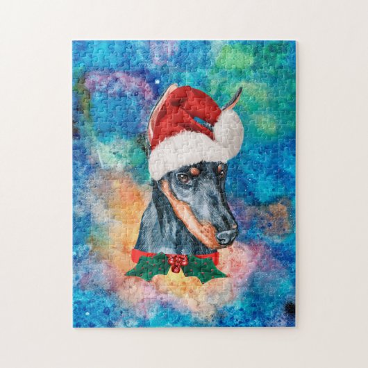 Doberman Breed Dog Kerstmis Legpuzzel (Verticaal)