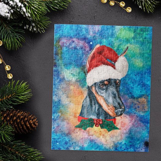 Doberman Breed Dog Kerstmis Legpuzzel