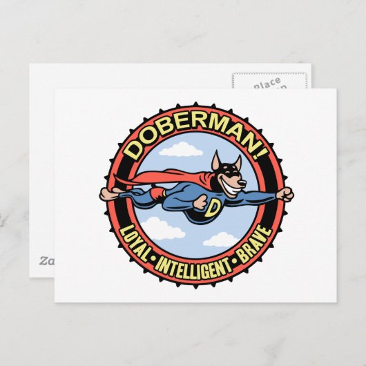 Doberman. Briefkaart (Voorkant / Achterkant)