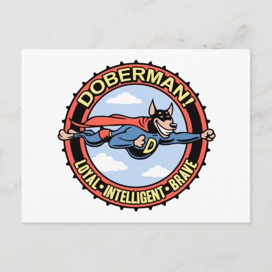 Doberman. Briefkaart (Voorkant)