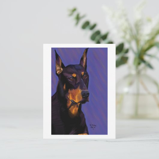 Doberman briefkaart (Staand voorkant)