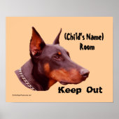 Doberman Buiten Kinder ruimte Persoonlijk Poster (Voorkant)
