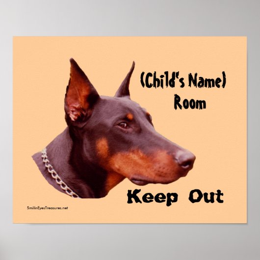 Doberman Buiten Kinder ruimte Persoonlijk Poster (Voorkant)