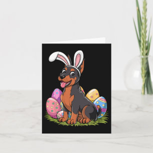 Doberman Bunny Ears Easter Egg Hunt Hondenliefhebb Kaart