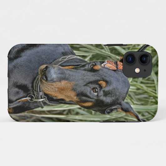 Doberman Butterfly Surprise Case-Mate iPhone Case (Achterkant (horizontaal))
