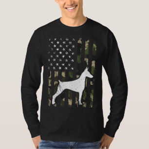Doberman Camouflage Usa Vlag T-shirt
