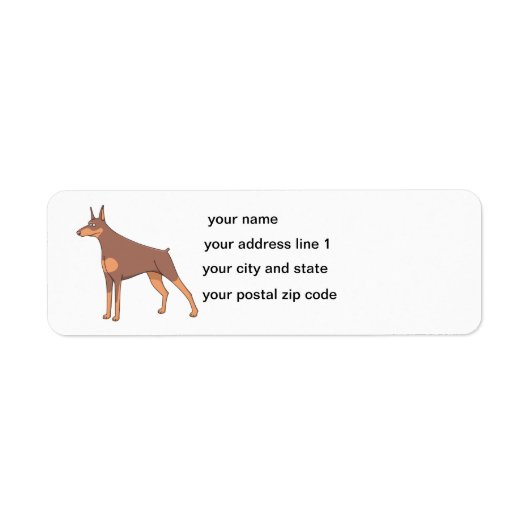 doberman cartoon 2 etiket (Voorkant)