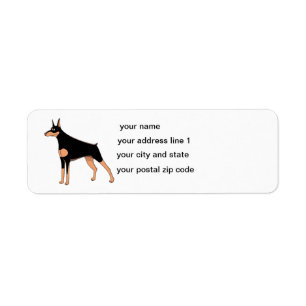 doberman cartoon etiket