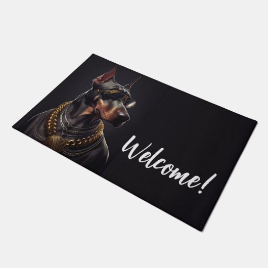 Doberman charm deurmat (Schuin)