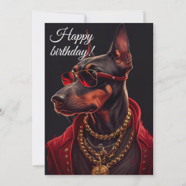 Doberman charm. feestdagenkaart