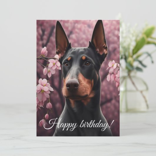 Doberman charm. feestdagenkaart (Staand voorkant)
