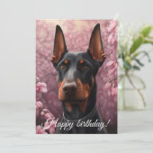 Doberman charm. feestdagenkaart (Staand voorkant)