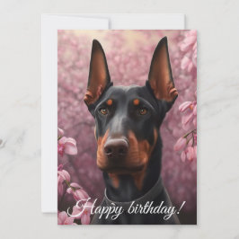 Doberman charm. feestdagenkaart