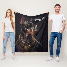 Doberman charm fleece deken