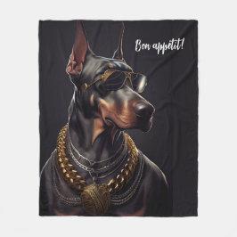 Doberman charm fleece deken