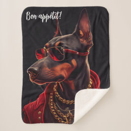 Doberman charm sherpa deken