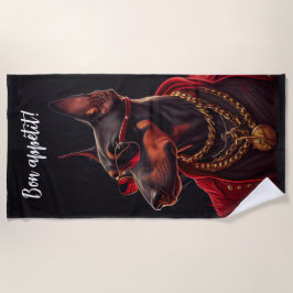 Doberman charm strandlaken