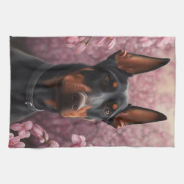 Doberman charm theedoek