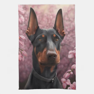 Doberman charm theedoek