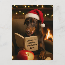 Doberman  'Cheese Tax' Christmas postcard Briefkaart