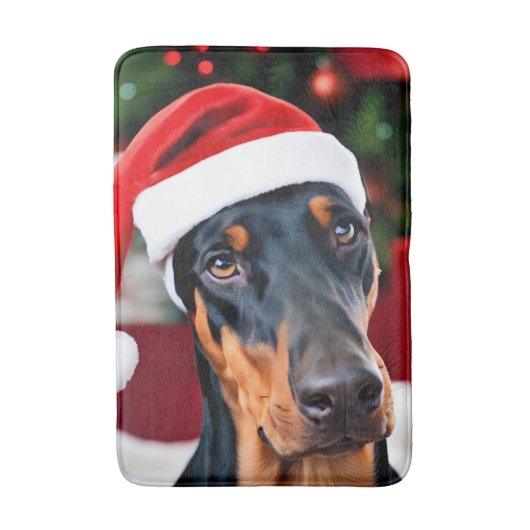 Doberman Christmas Badmat (Voorkant Verticaal)