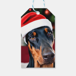 Doberman Christmas Cadeaulabel