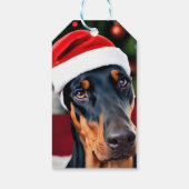 Doberman Christmas Cadeaulabel (Achterkant)