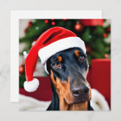 Doberman Christmas Feestdagenkaart (Voorkant / Achterkant)