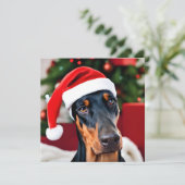 Doberman Christmas Feestdagenkaart (Staand voorkant)