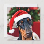Doberman Christmas Feestdagenkaart (Voorkant)