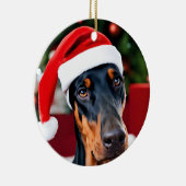 Doberman Christmas Keramisch Ornament (Rechts)