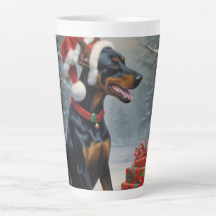 Doberman Christmas Latte Mok