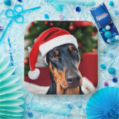 Doberman Christmas Papieren Bordje (Feest)