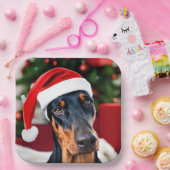 Doberman Christmas Papieren Bordje (Feest)