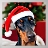 Doberman Christmas Poster (Voorkant)