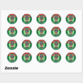 Doberman Christmas Ronde Sticker (Vel)