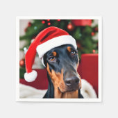Doberman Christmas Servet (Voorkant)