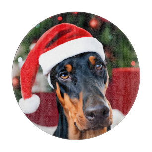 Doberman Christmas Snijplank
