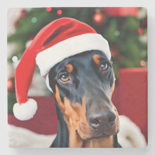 Doberman Christmas Stenen Onderzetter