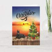Doberman Christmas Sunset Kaart (Voorkant)