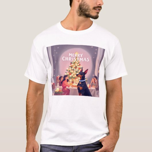 Doberman Christmas T-shirt (Voorkant)