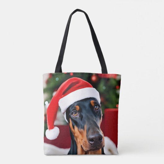 Doberman Christmas Tote Bag (Achterkant)