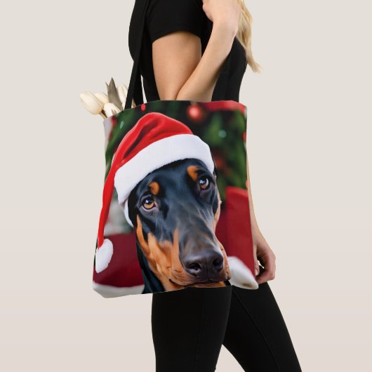 Doberman Christmas Tote Bag (Dichtbij)