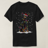 Doberman Christmas Tree Light Pajama Doberman Dog T-shirt (Design voorkant)