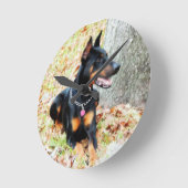 Doberman Clock Ronde Klok (Hoek)