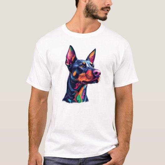 Doberman Colorful T-shirt (Voorkant)