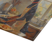 Doberman Cooking in Kitchen Snijplank (Hoek)