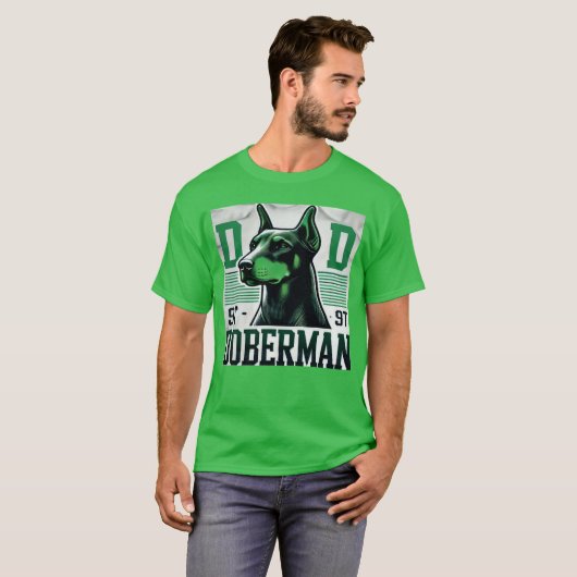 Doberman Dad 9 T T-shirt (Voorkant volledig)