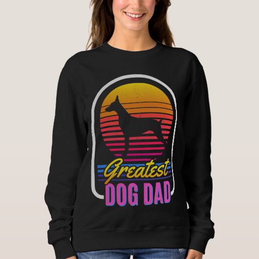 Doberman Dad Retro Distress Design 918 Trui (Voorkant)